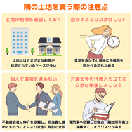 隣の土地を買う際の注意点