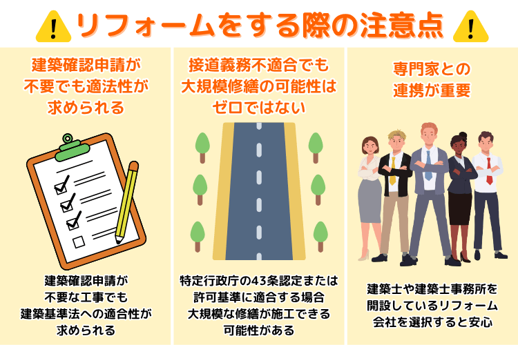 リフォームをする際の注意点