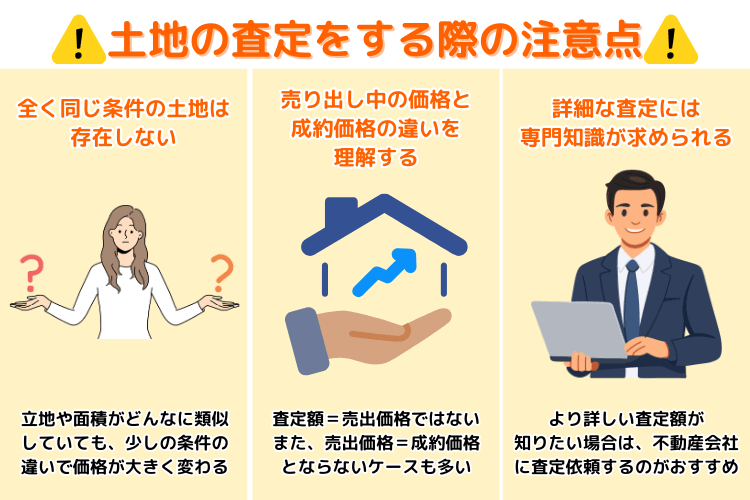 土地の査定をする際の3つの注意点