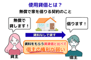 使用貸借とは、無償で家を借りる契約のこと