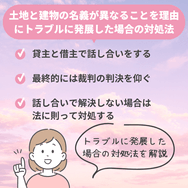 土地と建物の名義が異なることを理由にトラブルに発展した場合の対処法