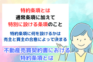 不動産売買契約書における特約条項とは