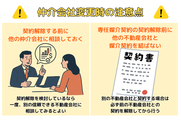 仲介会社変更時の注意点