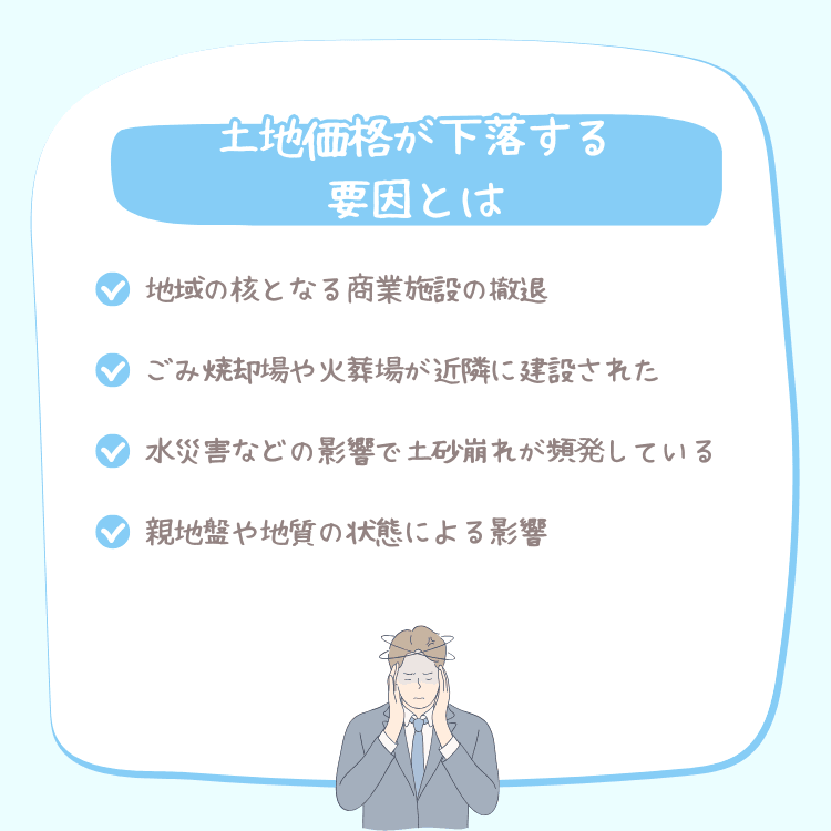 土地価格が下落する要因とは