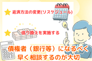 債権者(銀行等)になるべく早く相談するのが大切