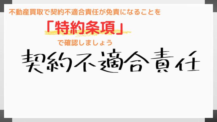不動産買取で売主の契約不適合責任が免責になる点を特約条項で