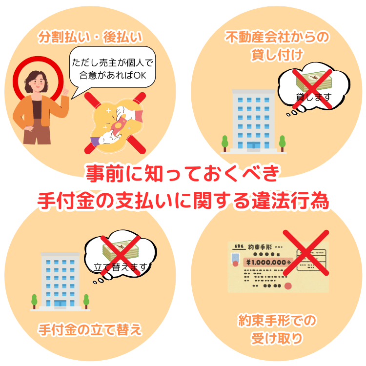 事前に知っておくべき 手付金の支払いに関する違法行為