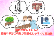 隣地と接していると 越境や干渉の有無が問題化しやすくなる設備