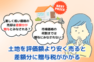 土地を評価額より安く売ると差額分に贈与税がかかる