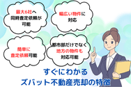 すぐにわかるズバット不動産売却の特徴