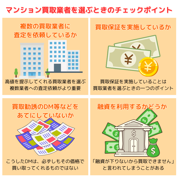 マンション買取業者を選ぶときのチェックポイント