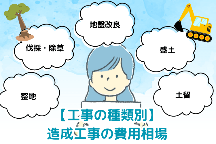 工事の種類別での造成工事の費用相場