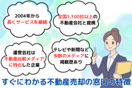 すぐにわかる『不動産売却の窓口』の特徴