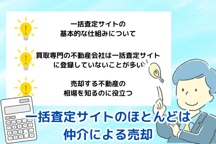 一括査定サイトのほとんどは仲介による売却